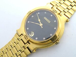 1円◆稼働◆ グッチ 9200M ブラック クオーツ ユニセックス 腕時計 N65703