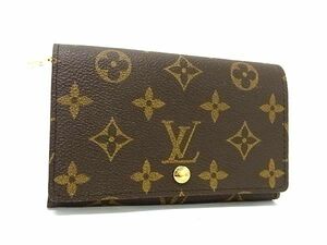 1円 ■新品同様■ LOUIS VUITTON ヴィトン M61730 モノグラム ポルトモネ ビエトレゾール 二つ折り 財布 ウォレット ブラウン系 BI6330