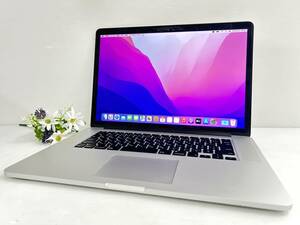 【良品 Core i7】Apple MacBook Pro(Retina,15-inch, Mid 2015) A1398 Core i7(4870HQ)/2.5GHz RAM:16GB/SSD:512GB Monterey 動作品