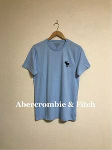 【新品】 Abercrombie & Fitch BIG ICON CREW NECK TEE アバクロンビー&フィッチ ビッグ アイコン クルーネック Tシャツ サイズM 半袖 青