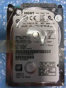 【中古】 HGST HTS545032A7E380 320GB/8MB 9144時間使用 管理番号:D165