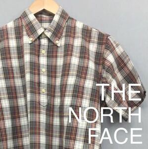 ザノースフェイス THE NORTH FACE ボタンダウンシャツ 半袖 チエック柄 レッド メンズ アウトドア ～◇