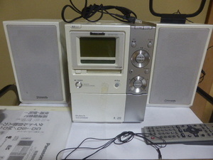 Panasonic SA-PM770SD パナソニック MDミニコンポ SC-PM770SD AM/FMラジオアンテナ完備 説明書 リモコン付き CDジャンク