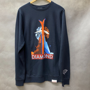 送料無料【M】Diamond Supply Co. 正規品 トレーナー crewneck ダイヤモンドサプライ ピスタグ付き ダークネイビー 