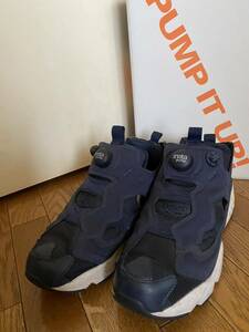 used*.+゜INSTAPUMP FURY チェック インスタ ポンプフューリー リーボック ユニセックス　24.5