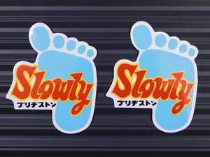 ◆送料\110◆【ブリヂストン Slowly】※《レーシングステッカー／２枚セット》　(品番ms123)　アメリカン雑貨　ガレージ