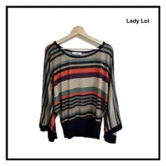 ★【Lady Lol】 トップス　マルチカラー　ボーダー　レディース