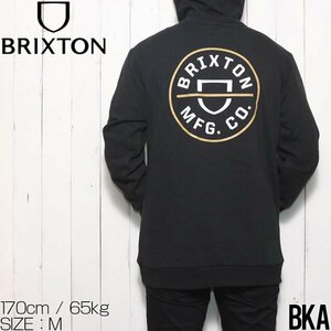 【送料無料】プルオーバーパーカー フーディ BRIXTON ブリクストン CREST HOODY 22021　BKA　　 Mサイズ