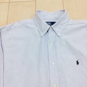 POLO RALPH LAUREN ストライプ ブルー BDシャツ ビッグシャツ