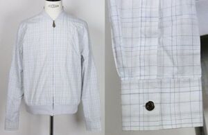 HERMES cotton check rib zip blouson size 41エルメス セリエボタン チェック シャツ リブ ジャケット ブルゾン b8844