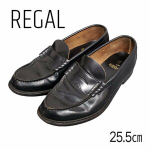 REGAL ビジネスシューズ 25.5cm 黒 ※状態×リペア必須 ESTABLISHED 革靴 男性 メンズ 営業 仕事 冠婚葬祭 リーガル 中古品【80t3903】