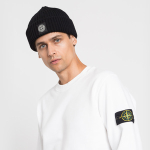 送料無料 3 STONE ISLAND ストーンアイランド 7715N22C3 V0029 ブラック ニットキャップ ニット帽 男女兼用