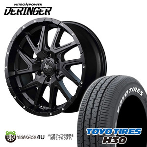 4本セット NITRO POWER DERINGER 16x6.5J 6/139.7 +38 SGBK TOYO トーヨー H30 215/65R16 109/107R ホワイトレター ハイエース 200系