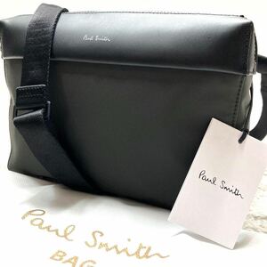 新品未使用タグ付き【現行品！】ポールスミス Paulsmith ショルダーバッグ サコッシュ マルチストライプ 斜め掛け可 ナイロン 黒 カーキ