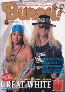 BURRN! GREAT WHITE/MOTLEY CRUE/AEROSMITH/WHITESNAKE/MICHAEL MONROE/MR.BIG/BONHAM/SKID ROW/ヘヴィ・メタル・マガジン1990年1月号