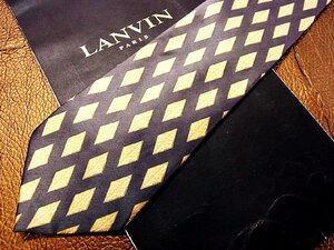 ★良品★3R04306【LANVIN】ランバン「菱形 ダイヤ 柄」ネクタイ