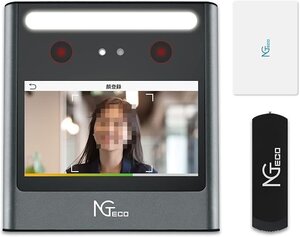 NGTeco 非接触方式 可視光顔認証/カード認証タイムレコーダー 高機能自動集計 勤怠管理 Eface10　LL0297