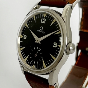 【伝統】スイスブランドOMEGA　SEAMASTER　アンティーク　紳士用腕時計　機械式手巻　36mm　茶皮ベルト　cal,267