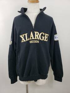 131-KM3160-100s XLARGE エクストララージ RECORDS HALF ZIP PULLOVER SWEAT ハーフジップ スウェット ブラック Mサイズ 101233012026