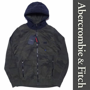 新品 Abercrombie & Fitch FULLZIP SWEAT PARKA アバクロンビー＆フィッチ パーカー カモフラージュ 迷彩 フルジップ スウェット S 正規品