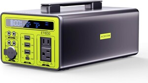 ポータブル電源 大容量 69600mAh/1030Wh 家庭用 蓄電池 ポータブルバッテリー AC 1000W (瞬間最大2000W) BMS電池保護 6倍長寿命 