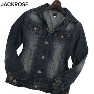 JACKROSE ジャックローズ 通年 USED加工★ トラッカー デニム ジャケット Gジャン Sz.4　メンズ　C4T07257_7#O