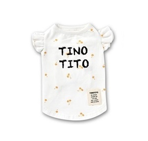 新品★TINOTITO★チェリー柄プリントTシャツ★オフホワイト★Lサイズ★胴回り41～43ｃｍ★犬服