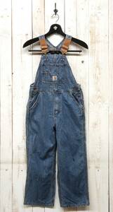 古着卸　ヨーロッパ仕入＊Carhartt カーハート＊キッズ　ジュニア　デニム 　オーバーオール＊MASTER CROSS　OVERALLS＊フロントジッパー　