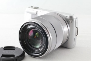 ◆ほぼ未使用◆ソニー Sony NEX-C3K 18-55 ズームレンズキット シルバー 僅か531ショット ストラップ フラッシュ付◇M45993