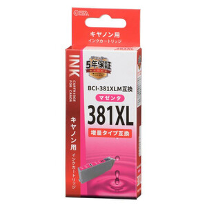 まとめ得 OHM キヤノン互換 BCI-381XLM マゼンタ 増量タイプ INK-C381XL-M x [3個] /a