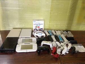 Nintendo Wii WiiU 3consoles 24controllers tested 任天堂 Wii WiiU 本体3台 コントローラ24台 動作確認済 F266T