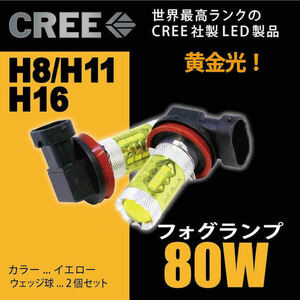 キャラバン H17.12-H24.5 E25 CREE社製 LED フォグランプ 黄色 80W H8 H11 H16 車検対応