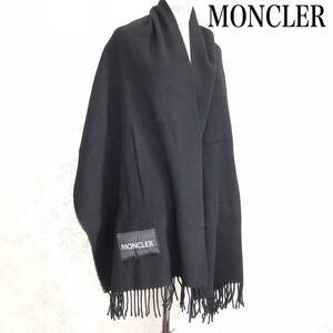 ★ MONCLER モンクレール SCIARPA TG UNI ロゴ ダウン マフラー 大判 ストール ブラック 未使用 イタリア製 F20913C70200 A0152 ★ 