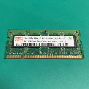 ハイニックス Hynix ノートPC用メモリ PC2-5300S 512MB HYMP564S64CP6-Y5 ジャンク品 N00117-2