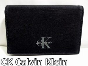 X4L018◆本物◆ CK カルバンクライン CK Calvin Klein ブラック 収納多数 小銭入れあり 四つ折り 財布