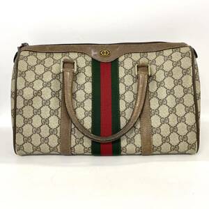 【5M55】1円スタート GUCCI / 013・3842・39 グッチ オールドグッチ GG シェリーライン ボストンバッグ ハンドバッグ 