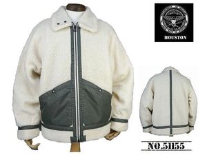 【送料無料 36%OFF】HOUSTON ヒューストン BOA B-3 FLIGHT JACKET ボア B-3 フライトジャケット NO.51155 NATURAL_Lサイズ