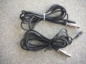 【中古美品】ノーブランド MIC CABLE ３m ２本 ◆ XLR ミニプラグ モノラル【通電確認】