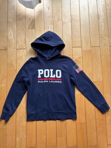 【送料無料】ポロラルフローレン　POLO RALPHLAUREN スウェット パーカー フーディー アメカジ　ネイビー　USA 160