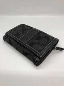 コーチ 財布 レザー 二つ折り財布　COACH 黒　シグネチャー