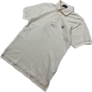 FRED PERRY ☆ 春夏 ベーシック 定番 半袖 鹿の子 ポロシャツ ベージュ L アメカジ スポーツ ストリート UK 古着 フレッドペリー■BD220