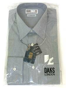 【即決/未使用】 DAKS LONDON ダックス 長袖 シャツ ドレスシャツ チェック ホワイト グレー サイズ37-76 綿100％