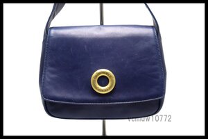 希少美中古■CELINE サークルロゴ レザー ショルダーバッグ セリーヌ■1003ea25334