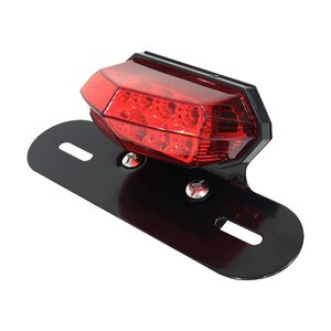 バイク用 ミニ LED テールランプ 12V ブレーキ連動 ナンバー灯 搭載 マウント一体型 ボルト ナット付き ナンバーステー バイク レッド