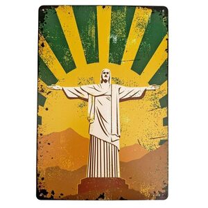 アート調パネル リオのキリスト像 ブラジル看板 CRISTO REDENTOR