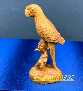 珍品 木彫り 置物 神獣 鳥彫刻 動物 細密彫刻
