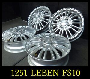 【1251】T3006044◆LEBEN FS10◆13x4B 4穴 PCD100 +43◆4本◆ワゴンR ミラ アルト など