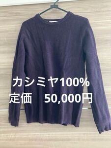 定価5万円 EDIFICE エディフィス カシミヤ カシミア100% ニット セーター 90%off リブ クルーネックメンズベイクルーズとろける極暖防寒