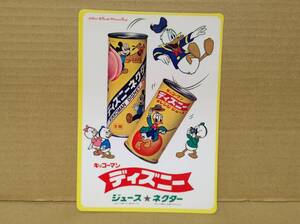 ☆キッコーマン ディズニー ジュース ネクター 下敷き(一社提供ゆびきりげんまん1968年～1969年ピンキーとキラーズ)昭和レトロ 缶ジュース