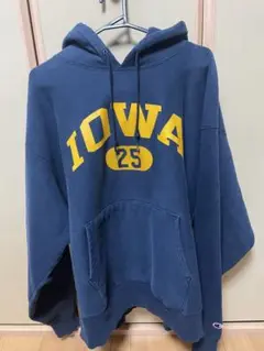 チャンピオン　リバースウィーブ　パーカー　IOWA 古着　ヴィンテージ　紺